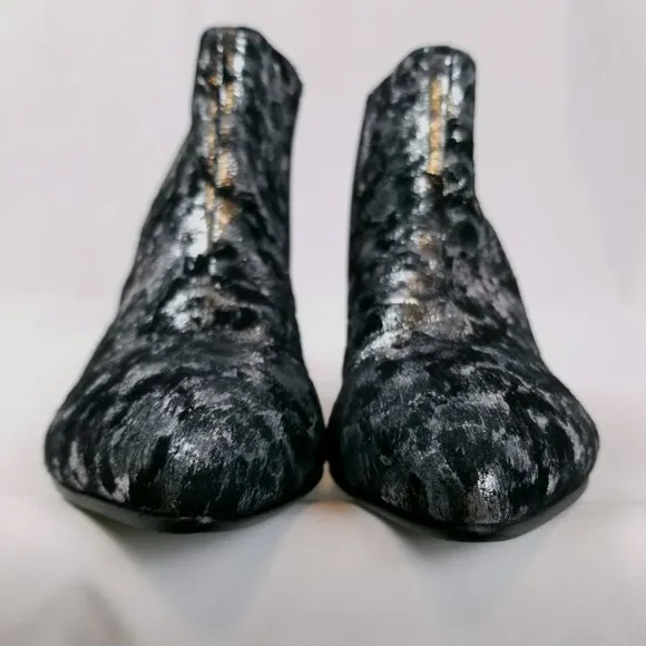 Vagabond &quot;Mia&quot; Metallic Black &amp; Silver Ankle Boots Sz 37EU
