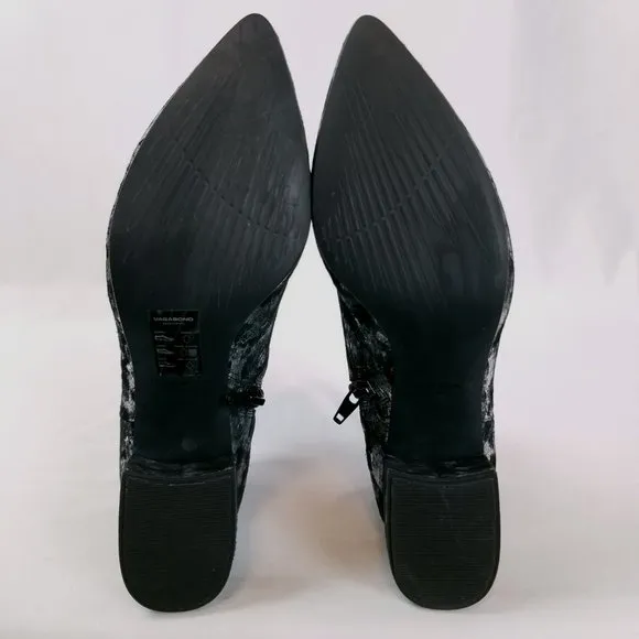 Vagabond &quot;Mia&quot; Metallic Black &amp; Silver Ankle Boots Sz 37EU