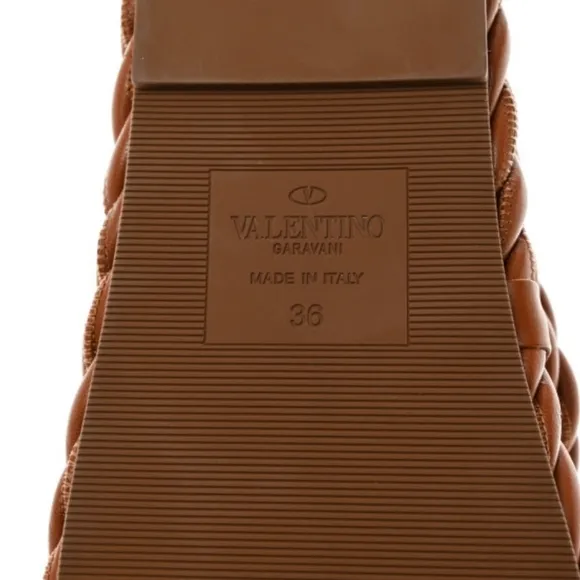 VALENTINO GARAVANI Nappa Rope Braided Slide Sandals