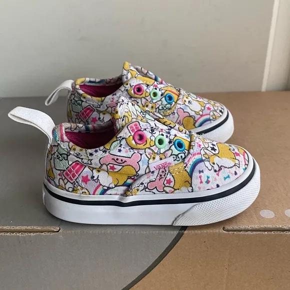 Vans Corgi dog Multicolor Toddler Sneakers- SZ 4 C