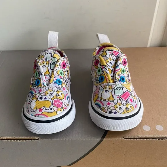 Vans Corgi dog Multicolor Toddler Sneakers- SZ 4 C