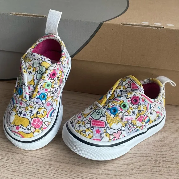 Vans Corgi dog Multicolor Toddler Sneakers- SZ 4 C