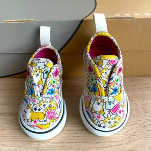 Vans Corgi dog Multicolor Toddler Sneakers- SZ 4 C