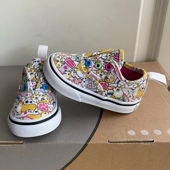 Vans Corgi dog Multicolor Toddler Sneakers- SZ 4 C