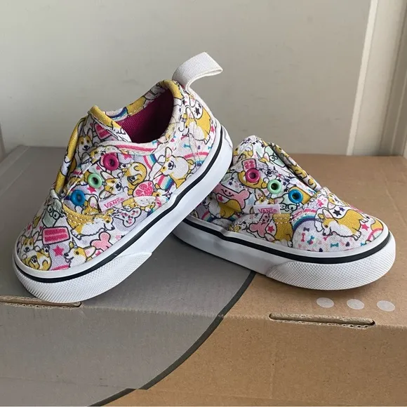 Vans Corgi dog Multicolor Toddler Sneakers- SZ 4 C