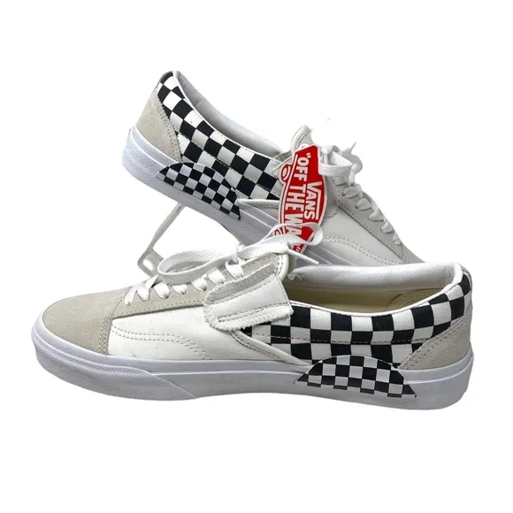 VANS Slip On Cream Check Sneakers Canvas Suede Shoes Skate Men Custom ALSU01255