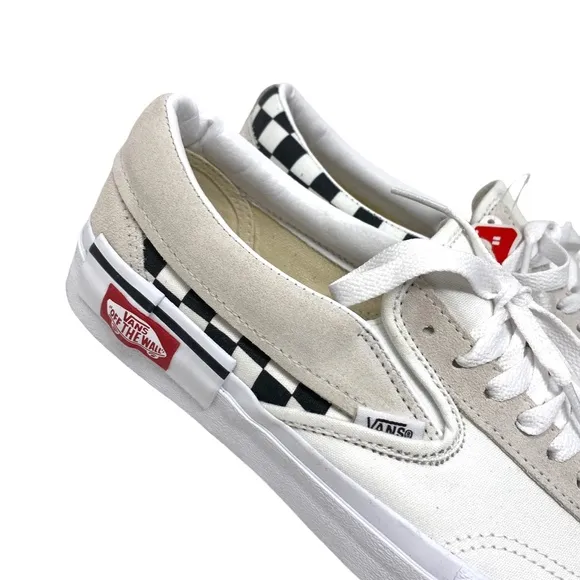VANS Slip On Cream Check Sneakers Canvas Suede Shoes Skate Men Custom ALSU01255