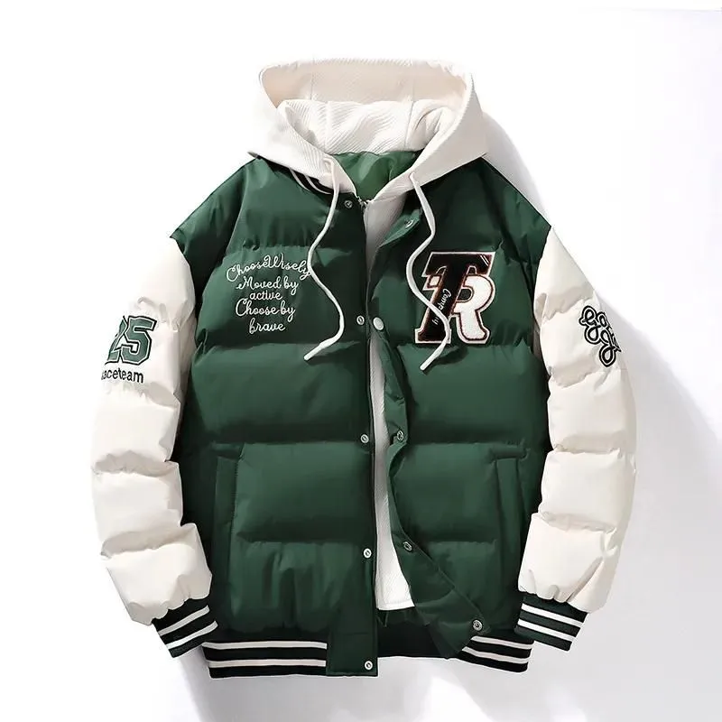 Varsity Puffer Jacket | Hooded | Warm and Sporty