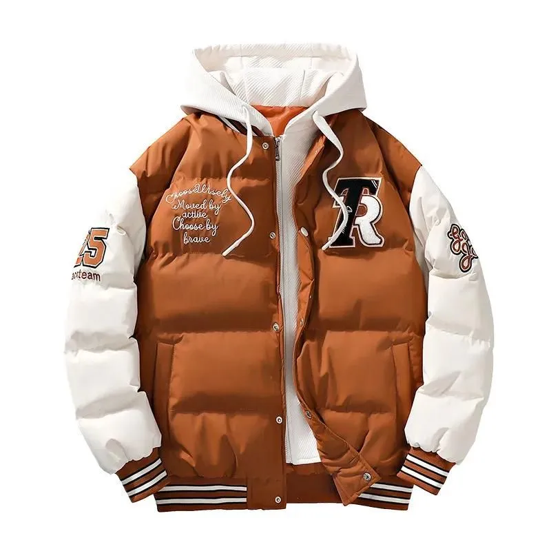 Varsity Puffer Jacket | Hooded | Warm and Sporty