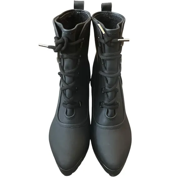 Veronica Beard Charley Coated Leather Lace-Up Bootie - Womans Size 39.5 Italy