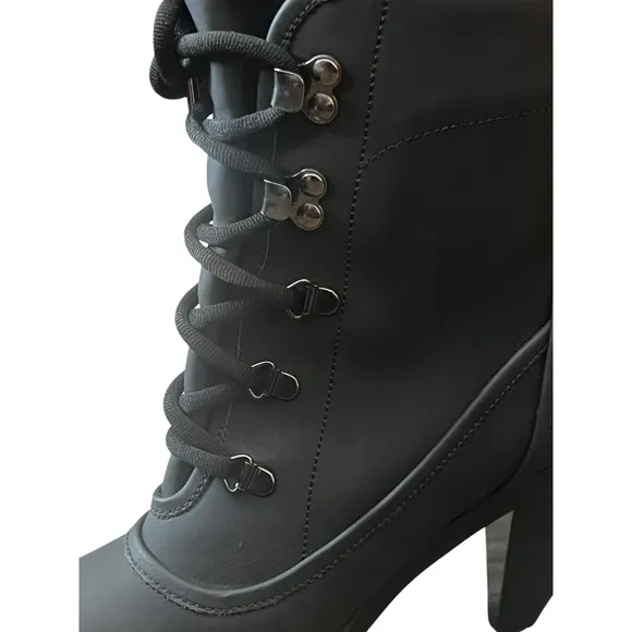 Veronica Beard Charley Coated Leather Lace-Up Bootie - Womans Size 39.5 Italy