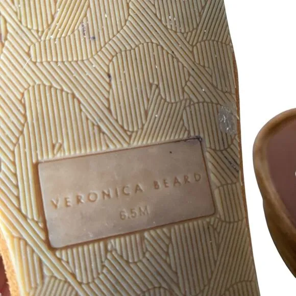 Veronica Beard Geno Suede Flip Flop Platform Sandals Cognac Brown size 6.5