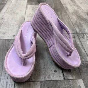 Veronica Beard Lavender Purple Geno Platform Thong Flip Flop Sandals Size 7 READ