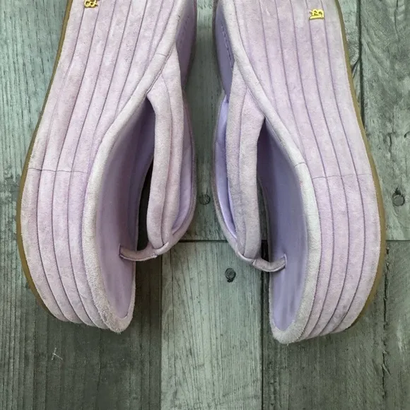 Veronica Beard Lavender Purple Geno Platform Thong Flip Flop Sandals Size 7 READ
