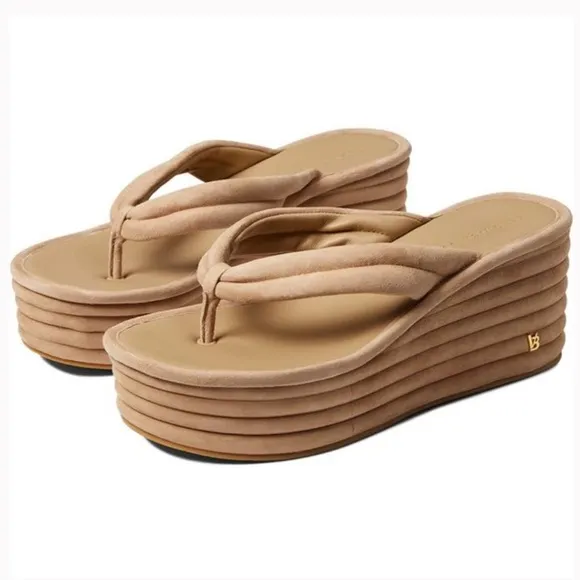 Veronica Beard Sandals Geno Sand Suede Platforms