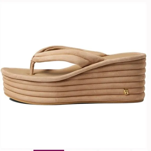 Veronica Beard Sandals Geno Sand Suede Platforms