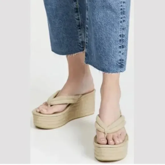 Veronica Beard Sandals Geno Sand Suede Platforms