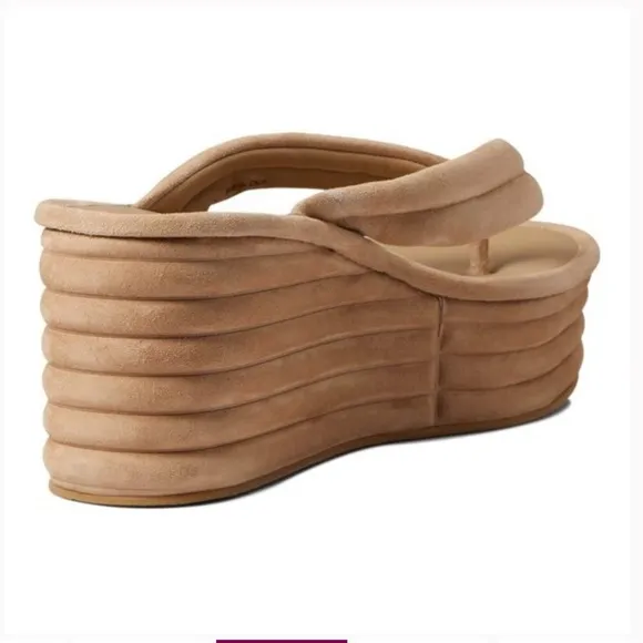 Veronica Beard Sandals Geno Sand Suede Platforms
