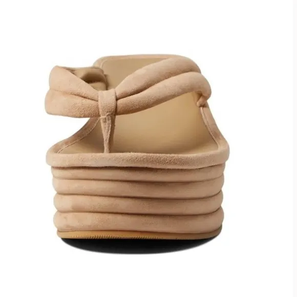 Veronica Beard Sandals Geno Sand Suede Platforms