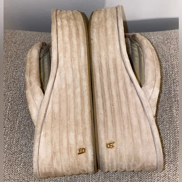 Veronica Beard Sandals Geno Sand Suede Platforms