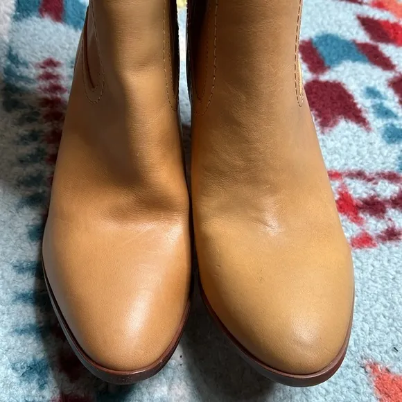 Veronica Beard Vesper knee high tan leather boots