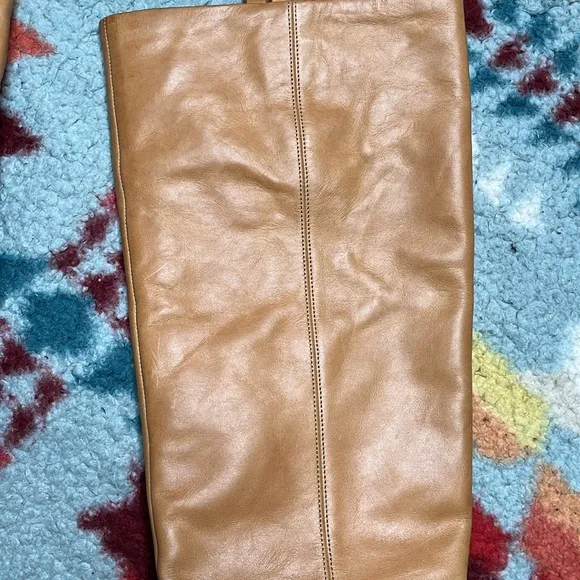 Veronica Beard Vesper knee high tan leather boots