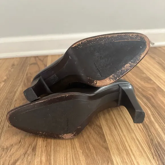 Via Spiga Almond Toe Bootie, Brown Leather, 4&quot; Heel, Sz 10 M Made In Italy