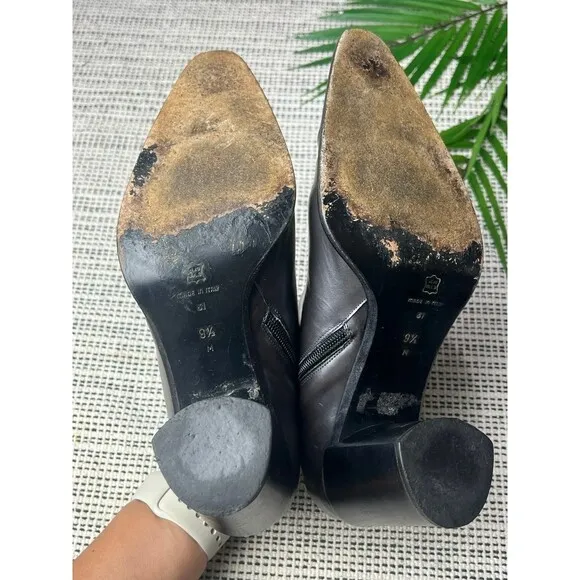 via spiga made in italy ankle metallic gray boots size 9.5M