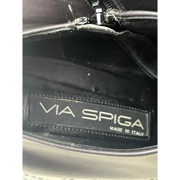 via spiga made in italy ankle metallic gray boots size 9.5M