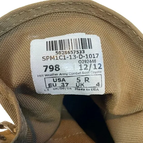 Vibram Hot Weather Coyote combat Boots • NWT • Size 5R