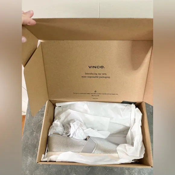 Vince Blair silver sneakers slip on casual size 12 women’s new