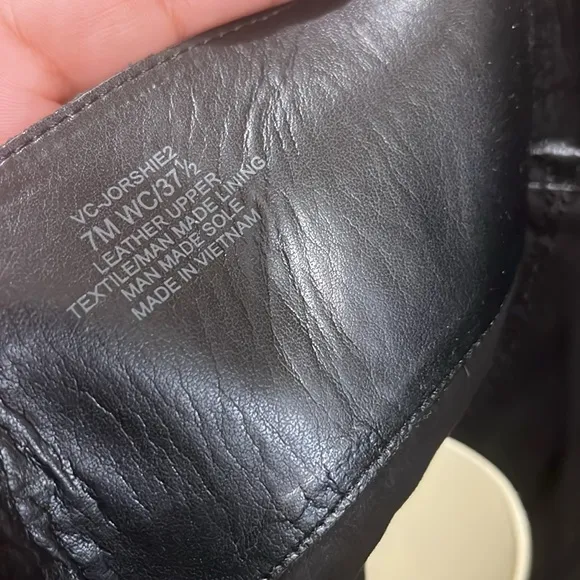 Vince Camuto Jorshie2 Wide Calf Tall Black Leather Boots Size 7M (EU 37.5)