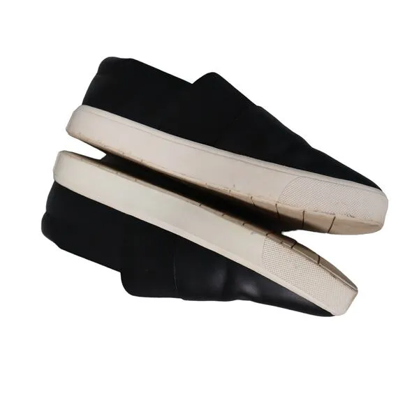 Vince Corbin Leather Slip On Sneakers Womens Size 7 Black Casual Shoes Elastic