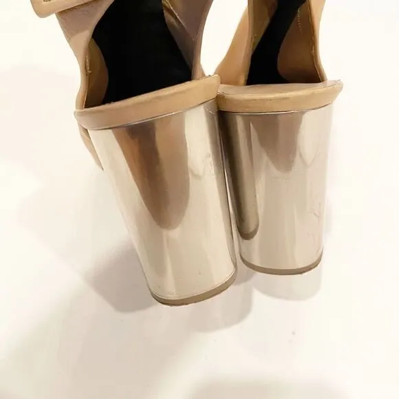 VINCE Faye Boots Booties Nude size 8 $495.00 Leather metallic heel