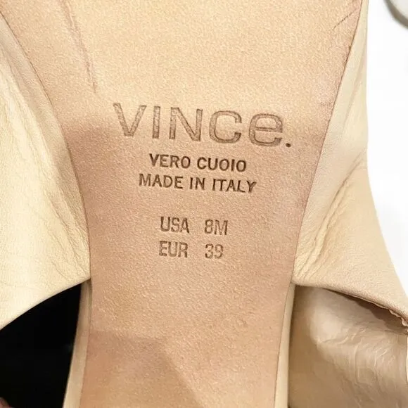 VINCE Faye Boots Booties Nude size 8 $495.00 Leather metallic heel