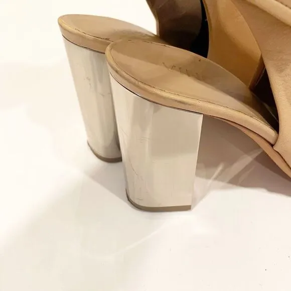 VINCE Faye Boots Booties Nude size 8 $495.00 Leather metallic heel