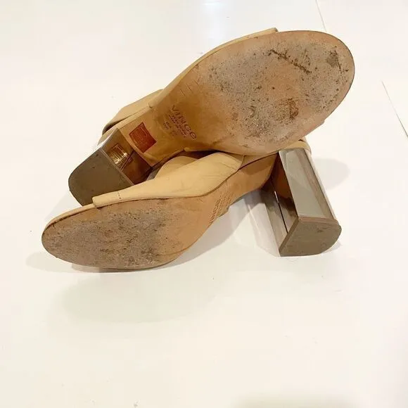 VINCE Faye Boots Booties Nude size 8 $495.00 Leather metallic heel