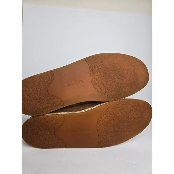 Vince Men's Tan Size 11 Easton Suede Leathers Slip On Casual Loafer Shoes
