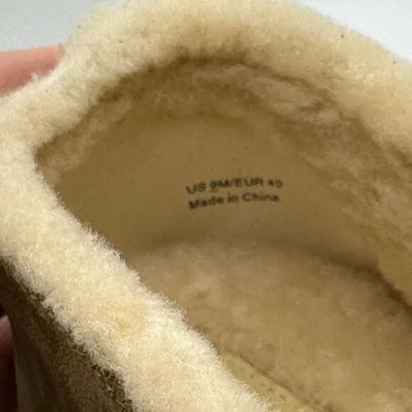 Vince Shearling Lined Suede Slip‎ On Sneakers Cozy Winter Casual Shoes US 9
