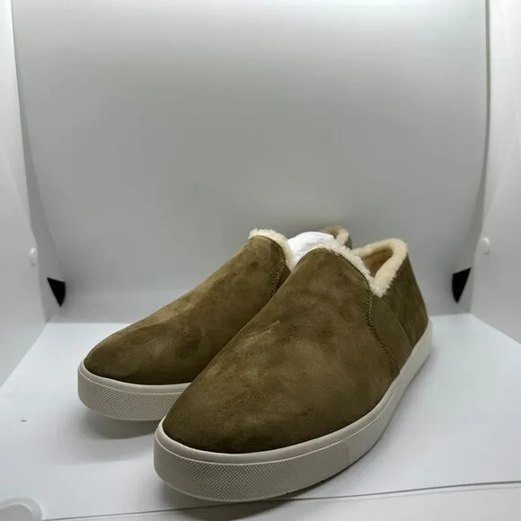 Vince Shearling Lined Suede Slip‎ On Sneakers Cozy Winter Casual Shoes US 9