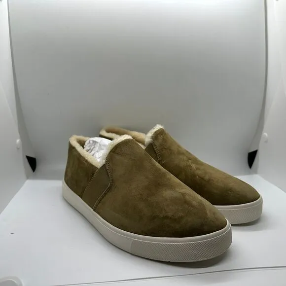 Vince Shearling Lined Suede Slip‎ On Sneakers Cozy Winter Casual Shoes US 9