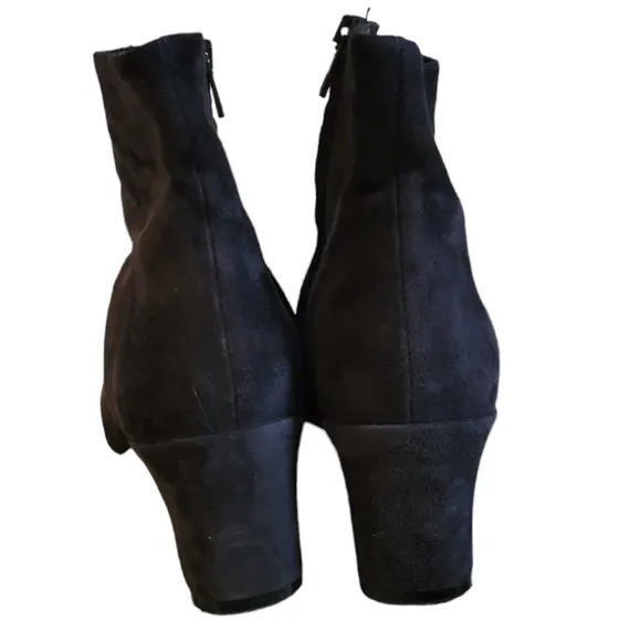 VINCE Suede Black Side Zip Booties 7