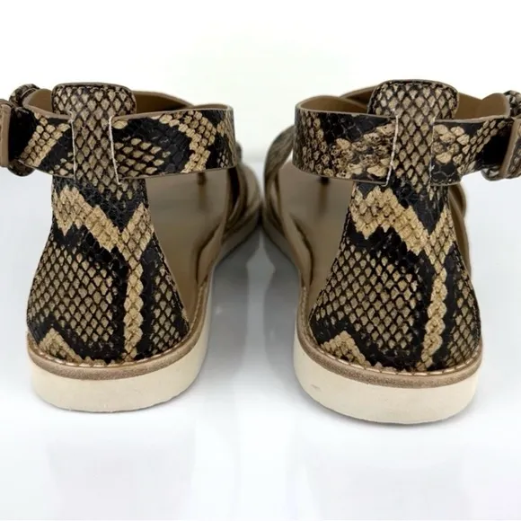 Vince Women's Morris Snakeskin Embossed Leather Thong Sandals Size 6