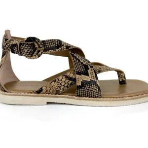 Vince Women's Morris Snakeskin Embossed Leather Thong Sandals Size 6