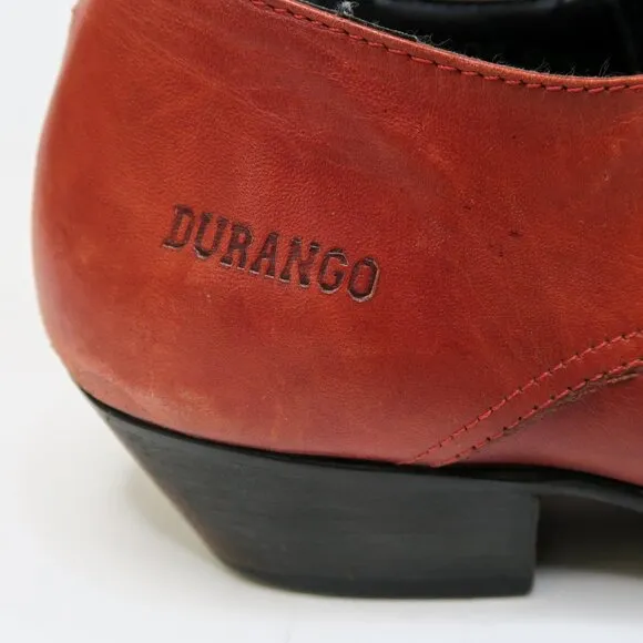Vintage 90s Durango Red Leather Cowboy Boot Mules