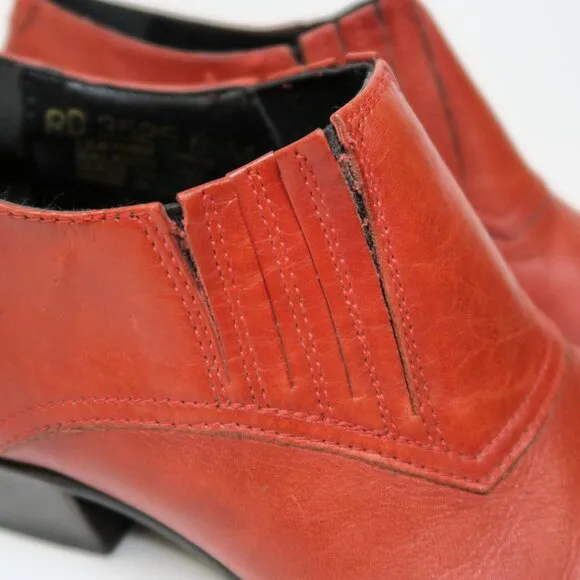 Vintage 90s Durango Red Leather Cowboy Boot Mules