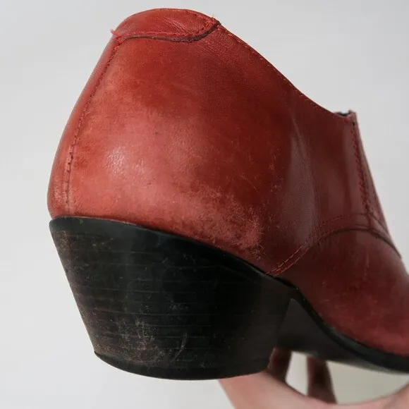 Vintage 90s Durango Red Leather Cowboy Boot Mules