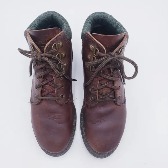 Vintage 90s Eastland Womens Size 8 Brown Leather Lace Up Ankle Boots