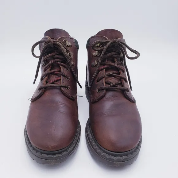 Vintage 90s Eastland Womens Size 8 Brown Leather Lace Up Ankle Boots