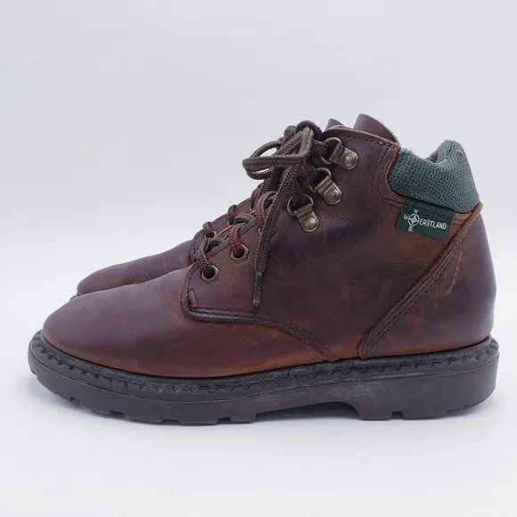 Vintage 90s Eastland Womens Size 8 Brown Leather Lace Up Ankle Boots
